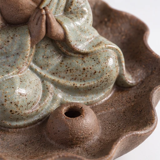 Meditating Monk Incense Holder-SeeBead--See the Unseen, Perceive the Peaceful