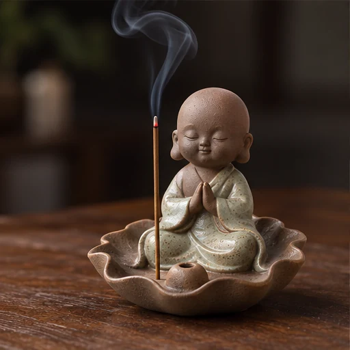 Meditating Monk Incense Holder-SeeBead--See the Unseen, Perceive the Peaceful