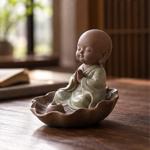 Meditating Monk Incense Holder-SeeBead--See the Unseen, Perceive the Peaceful