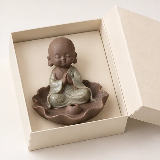 Meditating Monk Incense Holder-SeeBead--See the Unseen, Perceive the Peaceful