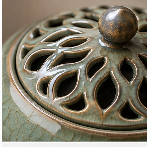 Lidded Ceramic Coil Incense Burner image 3