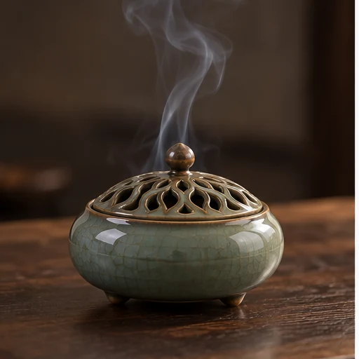 Lidded Ceramic Coil Incense Burner image 4