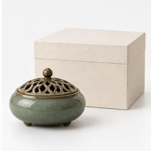 Lidded Ceramic Coil Incense Burner image 6