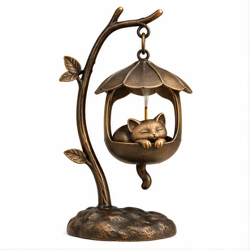 Hanging Cat Lamp Incense Holder image 1