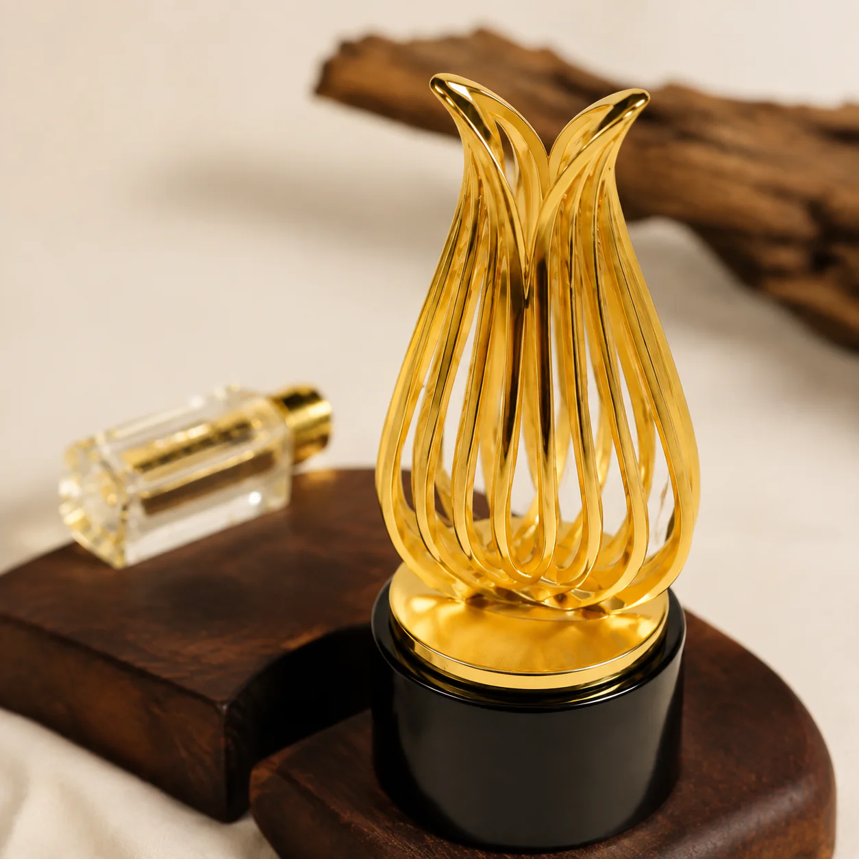 Hui'an agarwood balm 10g gold display detail