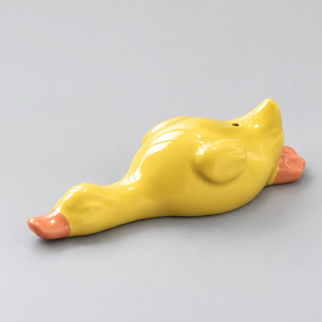 Playful Duck Ceramic Incense Holder from an alternate top angle