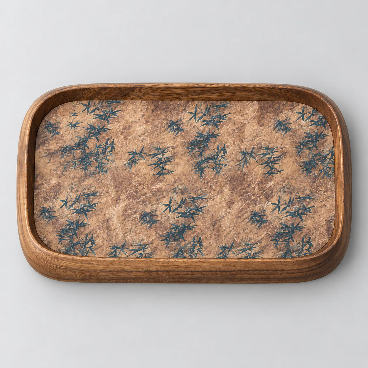 Walnut Wood Gongfu Tea Tray shown from overhead