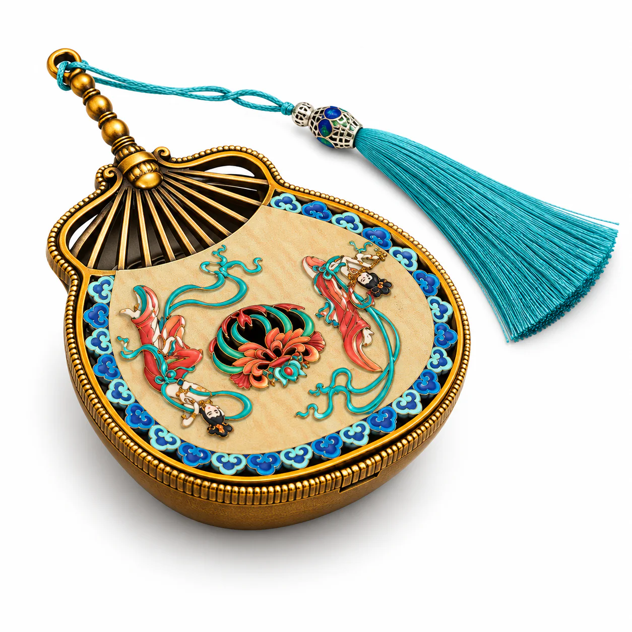 Dunhuang Enamel Incense Burner on a clean warm-white background