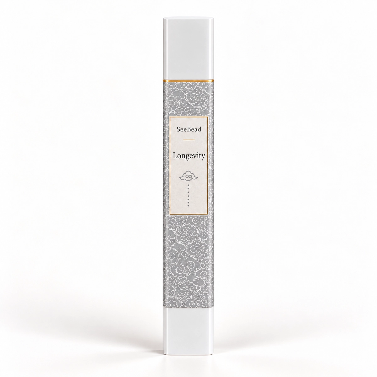 Longevity style SeeBead stick incense case in silver gray
