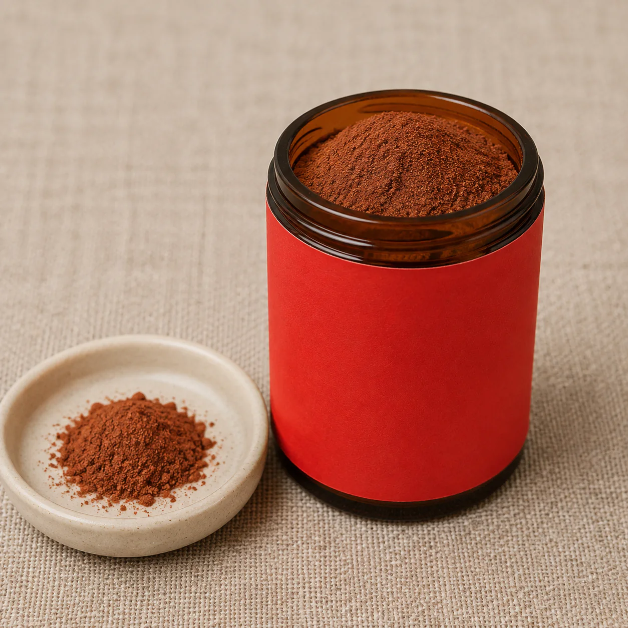 Agarwood incense powder texture detail