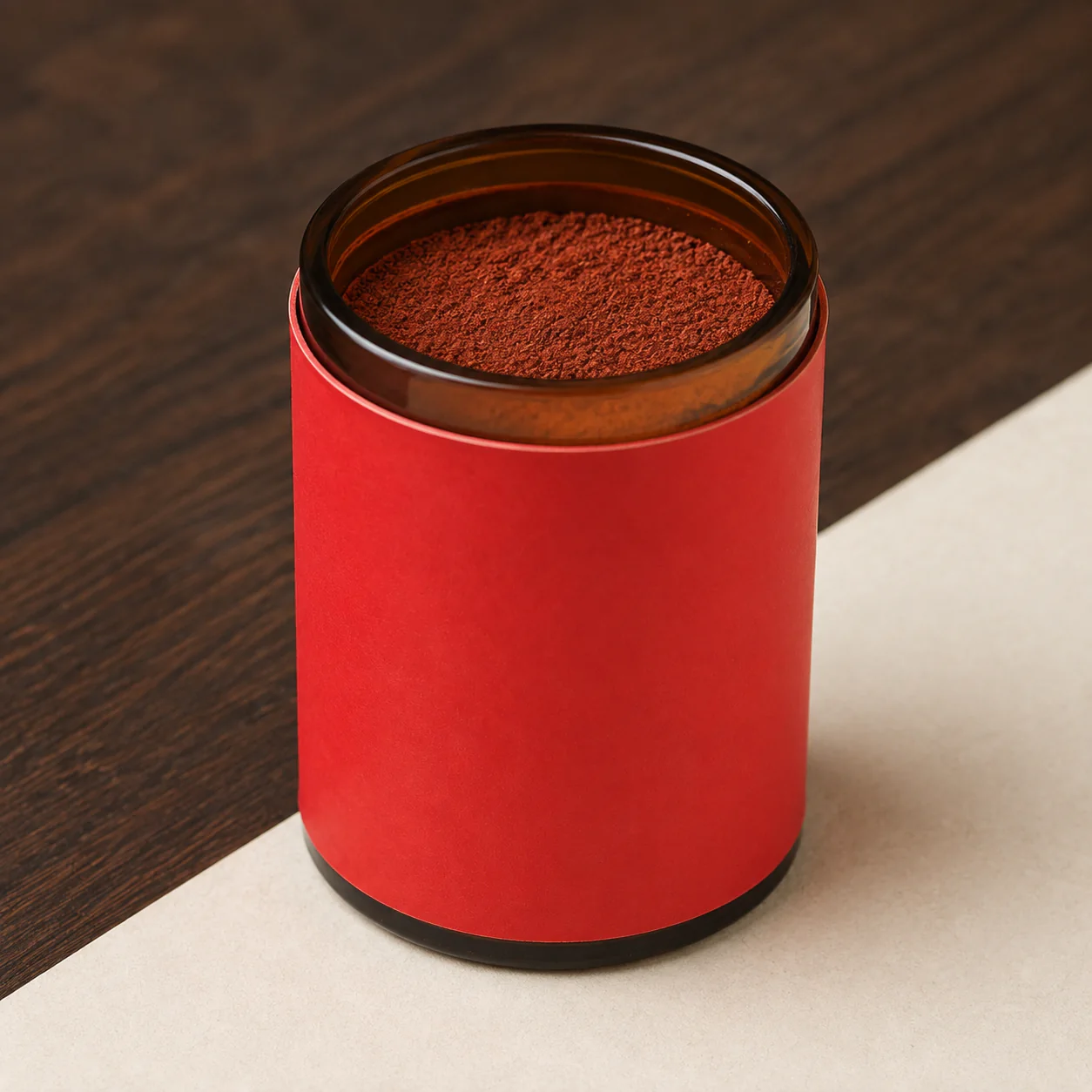 Agarwood incense powder jar and amber glass detail