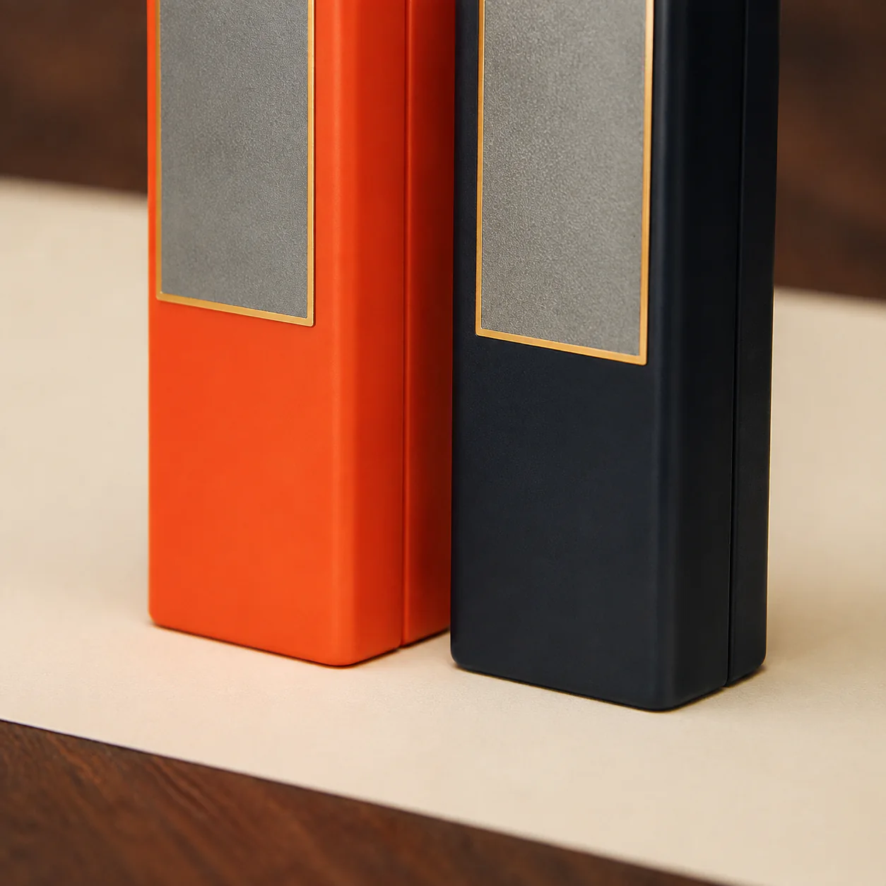 Traditional wood incense box edge and finish detail
