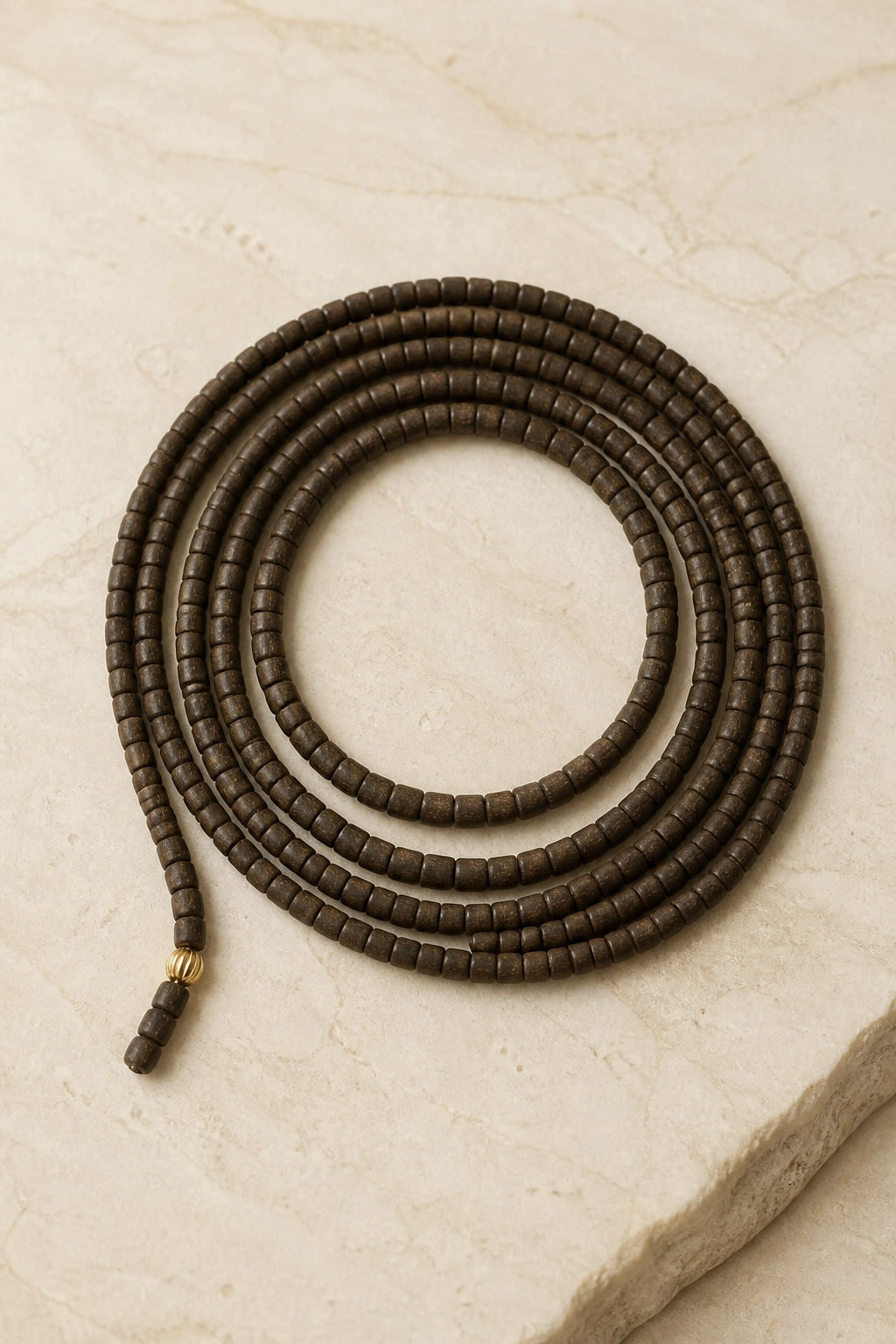 Green Agarwood Five-Element Necklace - Metal, 4mm - image 4