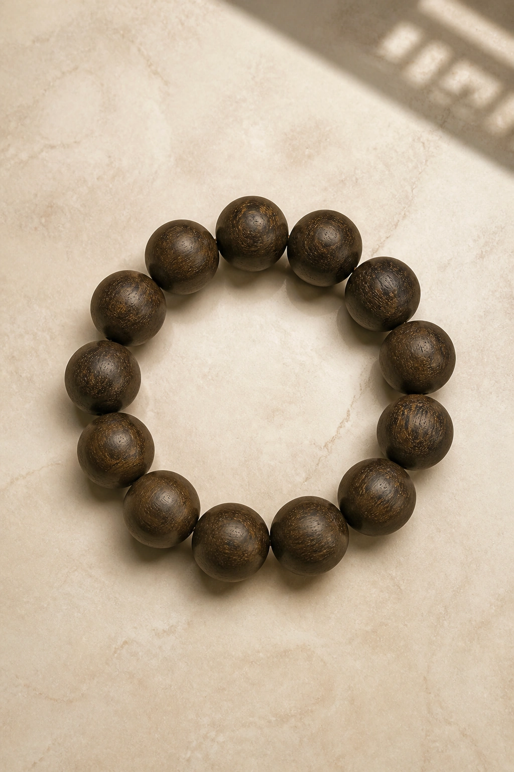 Green Agarwood Five-Element Necklace - Wood, 4mm - image 4