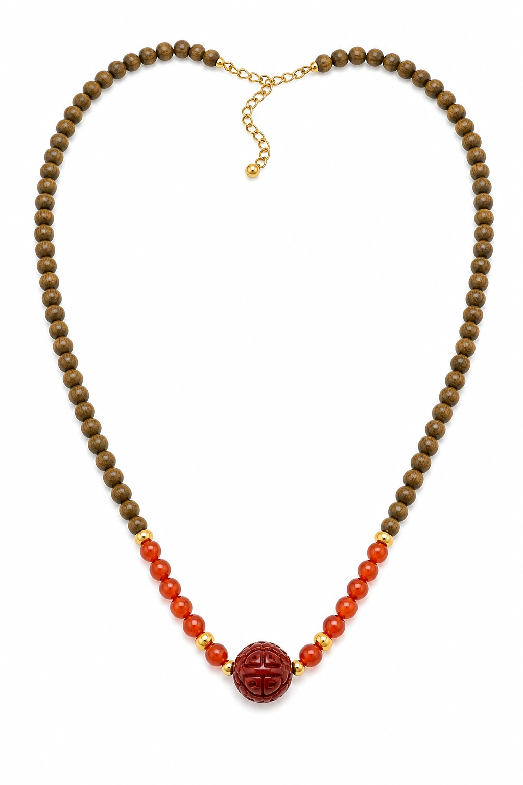 108-Bead Green Agarwood Mala Necklace, 6mm - image 1