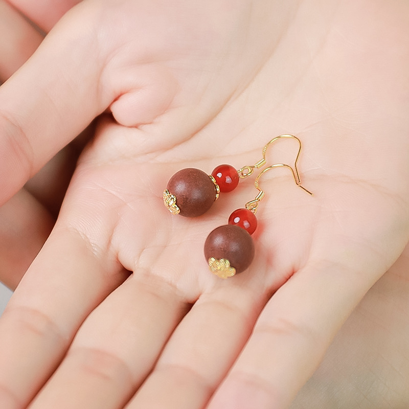 Scented Bead Earrings, TikTok Bestseller, Lady Flower's Fragrance Earrings, 10mm, New Chinese Style Retro Scented Original Earrings