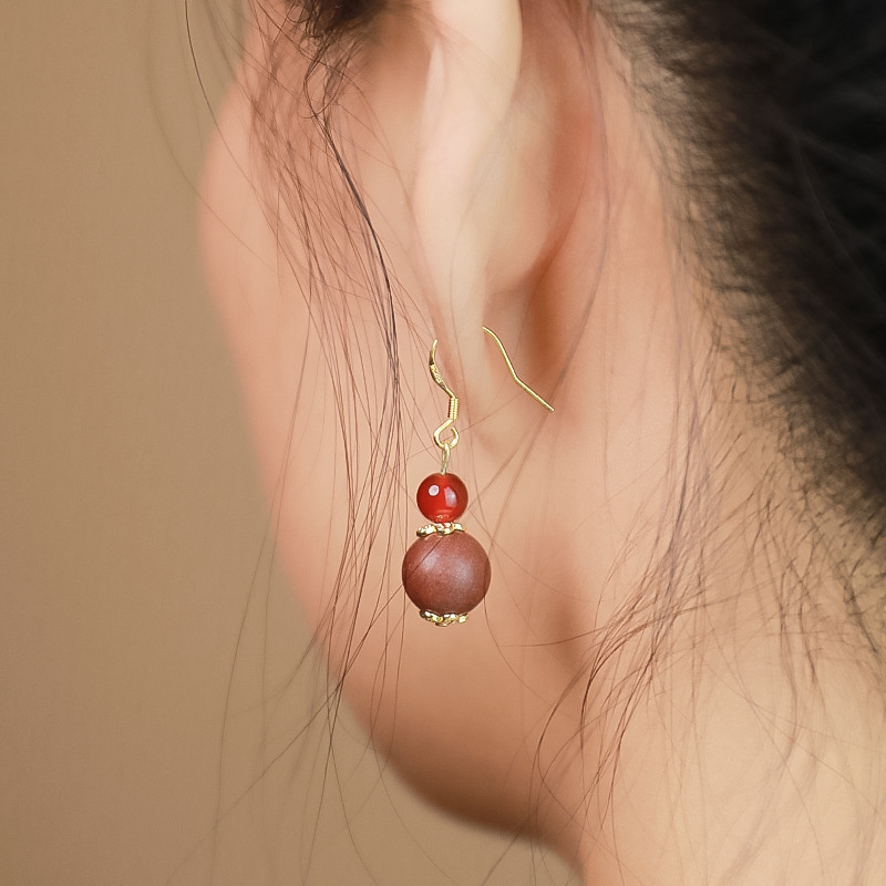 Scented Bead Earrings, TikTok Bestseller, Lady Flower's Fragrance Earrings, 10mm, New Chinese Style Retro Scented Original Earrings