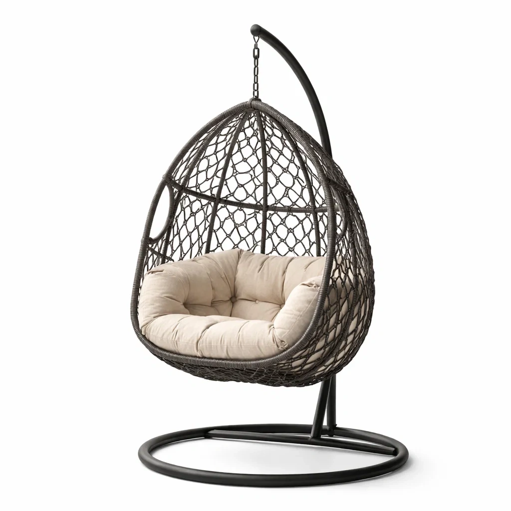 Fauteuil suspendu en forme d'œuf