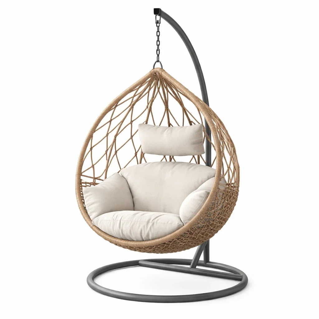 Fauteuil suspendu en forme d'œuf