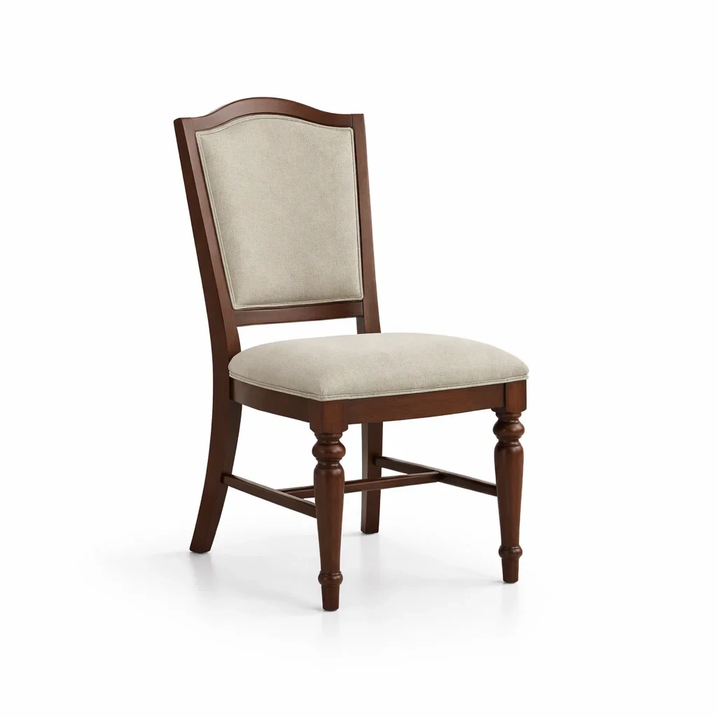 Chaise à manger en bois et tissu beige 45x55x90 cm-PLUSHSEATS