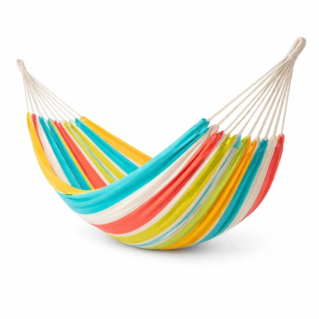 Hamac en tissu à rayures multicolores-PURECUSHIONHOME