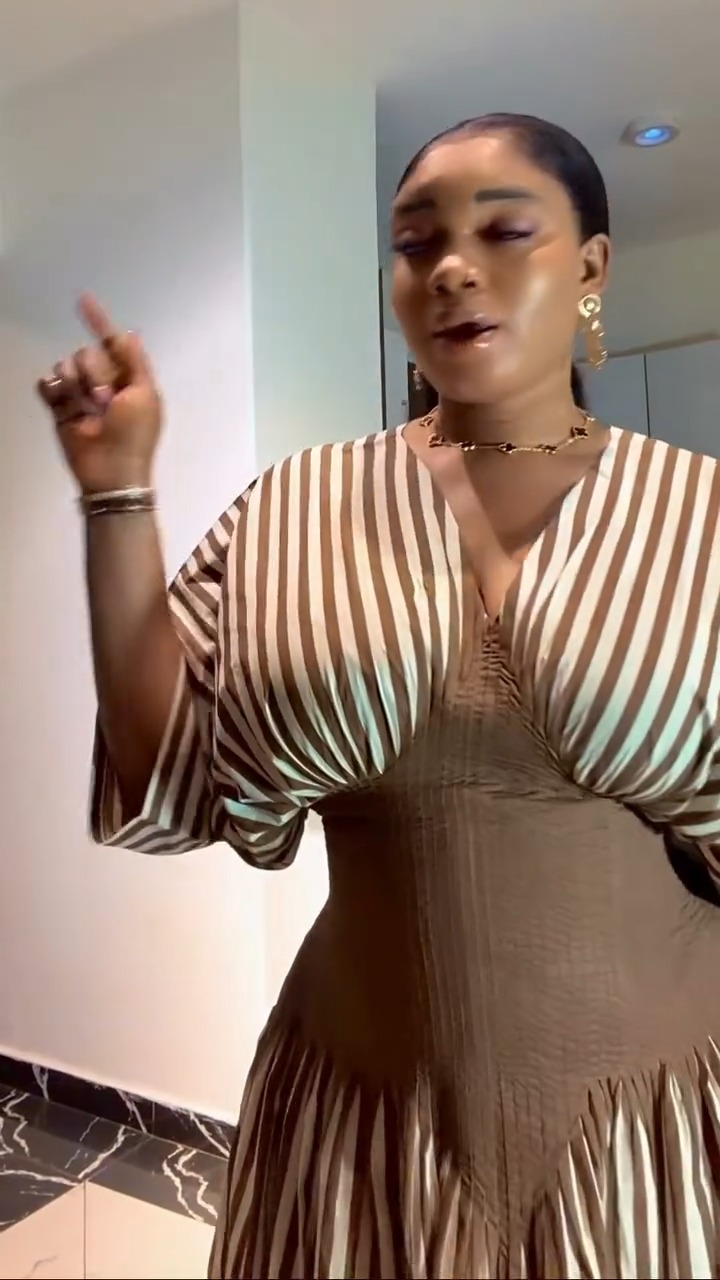 Oversized Striped Sleeve Smocked Waist Maxi Dress