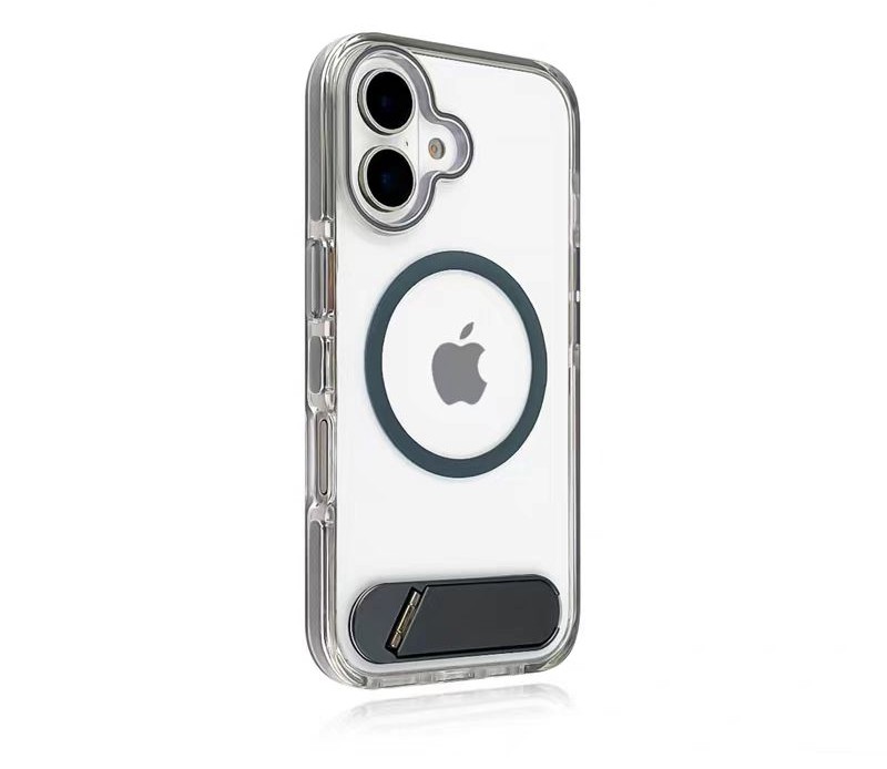 Clear iPhone case with white magnetic ring, clean look slim protective cover