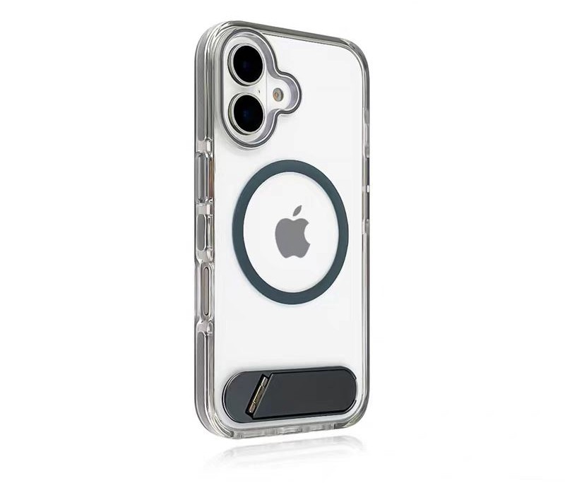Clear iPhone case with white magnetic ring, clean look slim protective cover