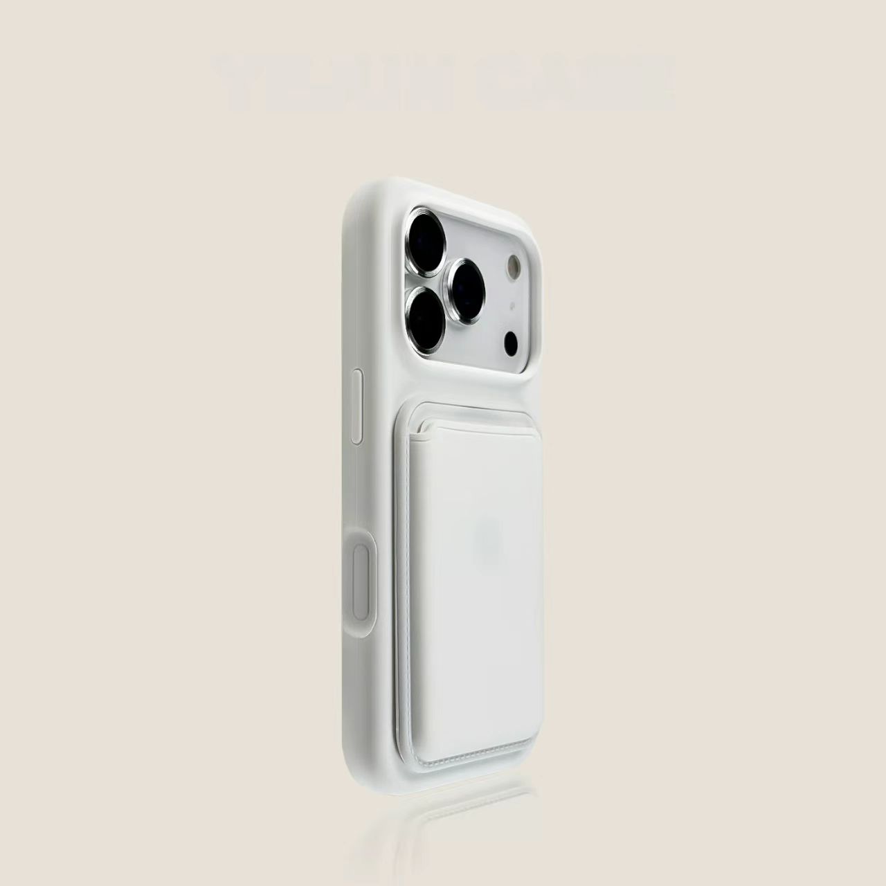 Slim iPhone case with card holder white minimalist wallet protective cover
