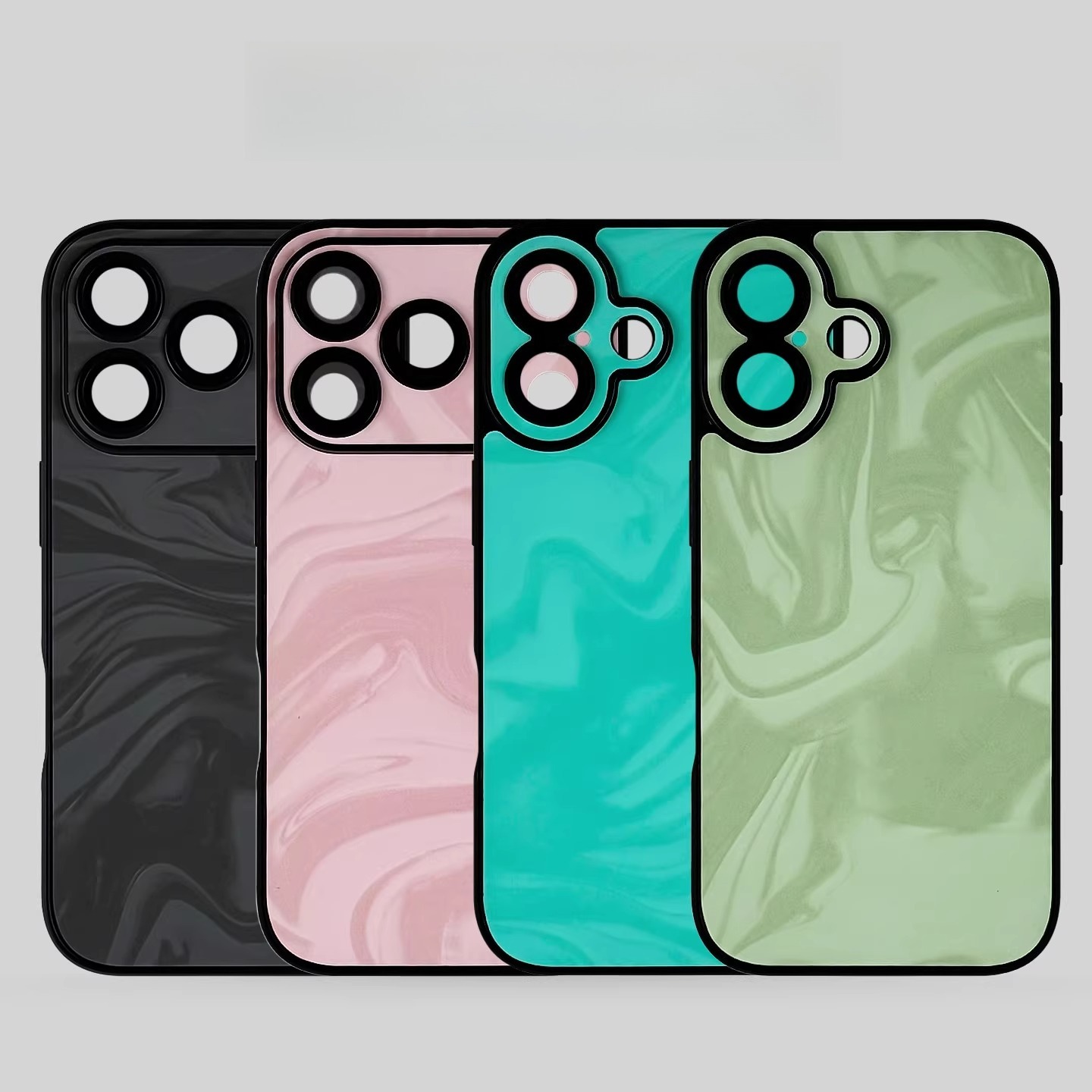 Black full-coverage anti-drop phone case, popular online for men and women.