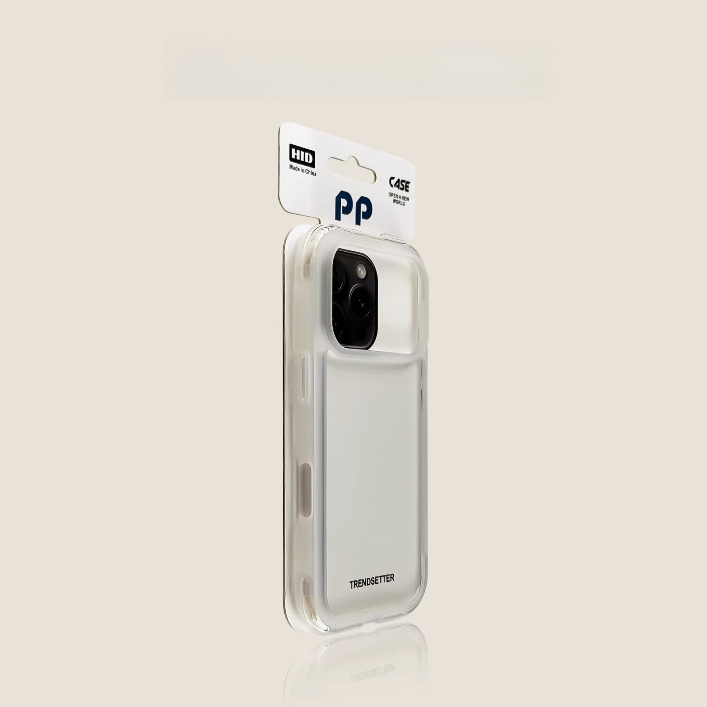 White transparent iPhone case with anti drop airbag, new minimalist and high-end couple design