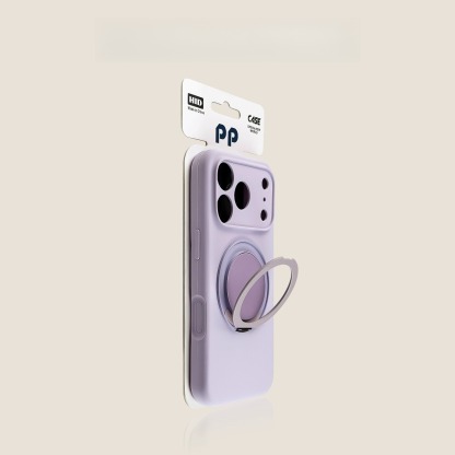 Fuchsia red MagSafe-compatible iPhone case with heart grip, slim protective cover