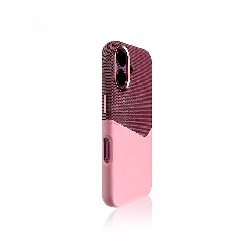 Pink color-block iPhone case, modern geometric two-tone phone cover