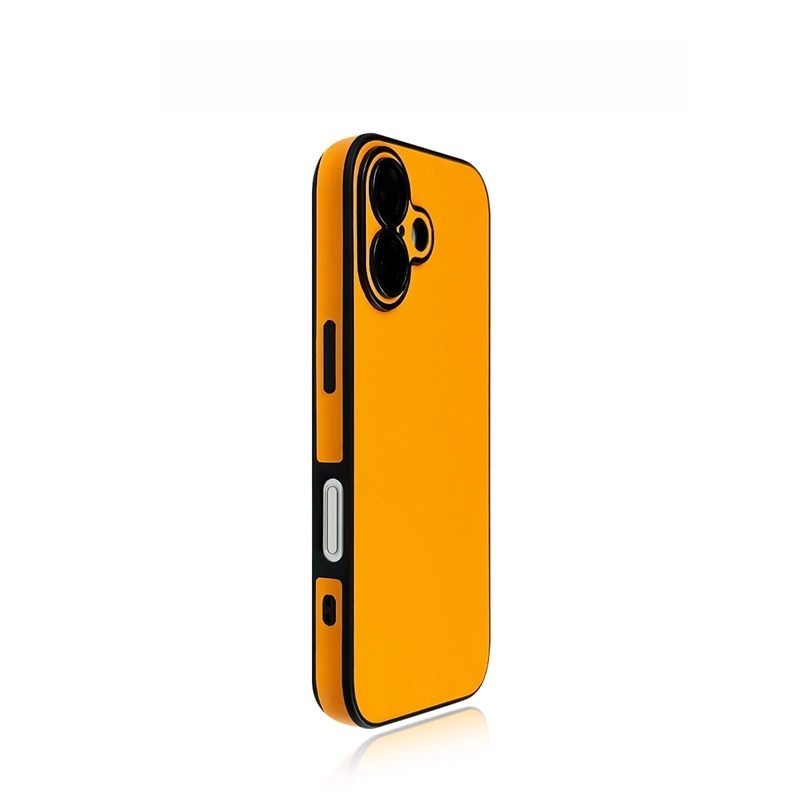 Orange leather pattern iPhone case with all inclusive super anti fall design