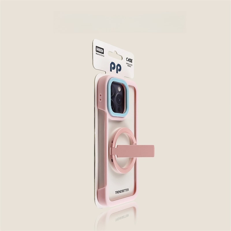 Mobile phone case light blue folding stand iPhone borderless high-end feeling couple internet celebrity-Velvertcase