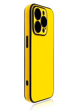 Orange slim iPhone case with contrast bumper, vibrant solid-color minimalist protective case