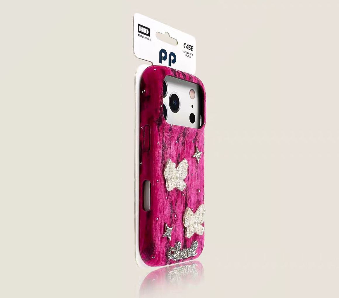 Vintage butterfly speckled iPhone case rose red aesthetic protective cover
