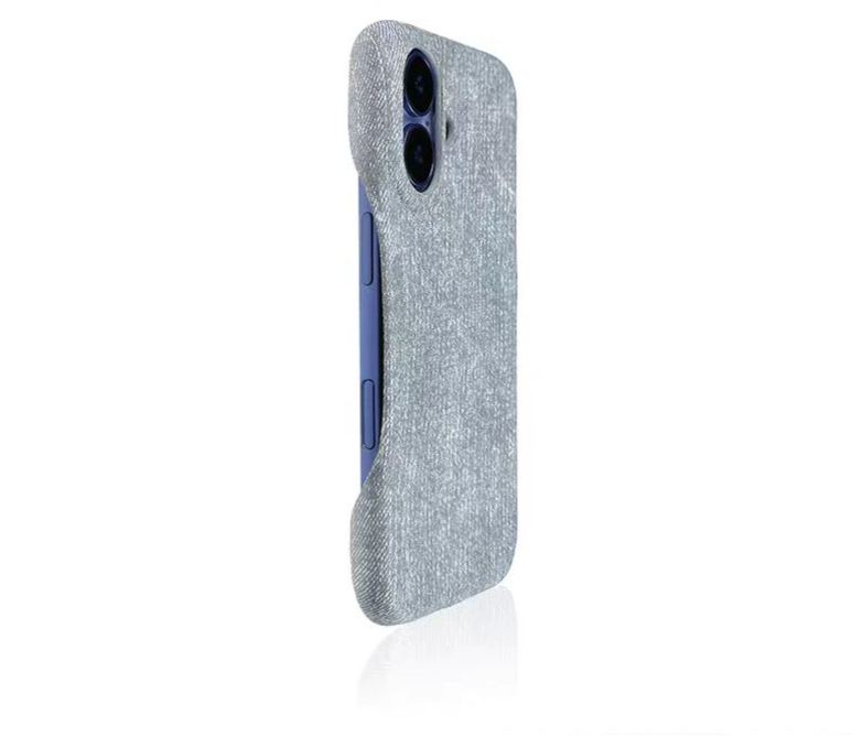 Matte suede-style iPhone case light blue solid color slim protective cover