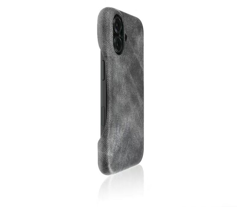 Matte suede-style iPhone case black solid color slim protective cover