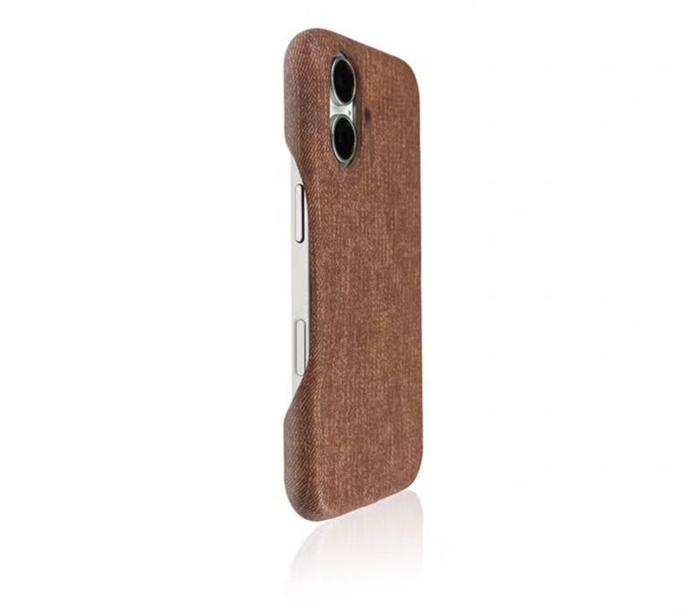 Matte suede-style iPhone case deep brown solid color slim protective cover