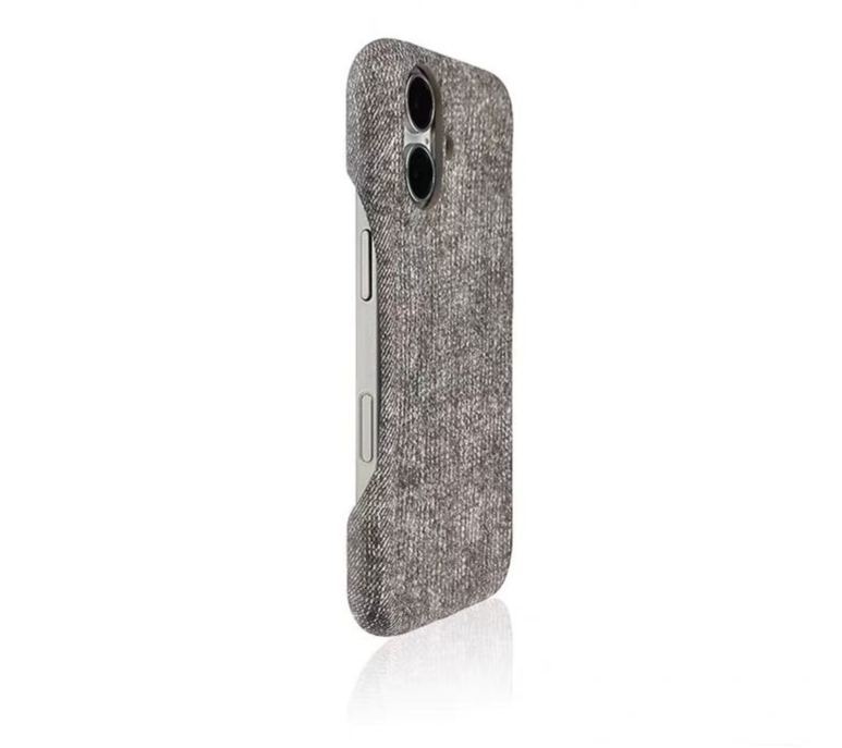 Matte suede-style iPhone case gray solid color slim protective cover