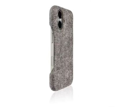 Matte suede-style iPhone case gray solid color slim protective cover