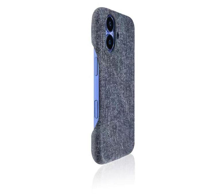 Matte suede-style iPhone case blue solid color slim protective cover