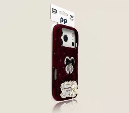 Vintage butterfly collage iPhone case wine red distressed aesthetic cover