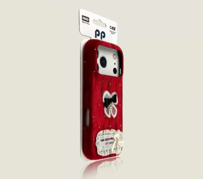 Vintage butterfly collage iPhone case red distressed aesthetic protective cover