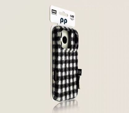 Gingham check iPhone case khaki plaid slim protective cover