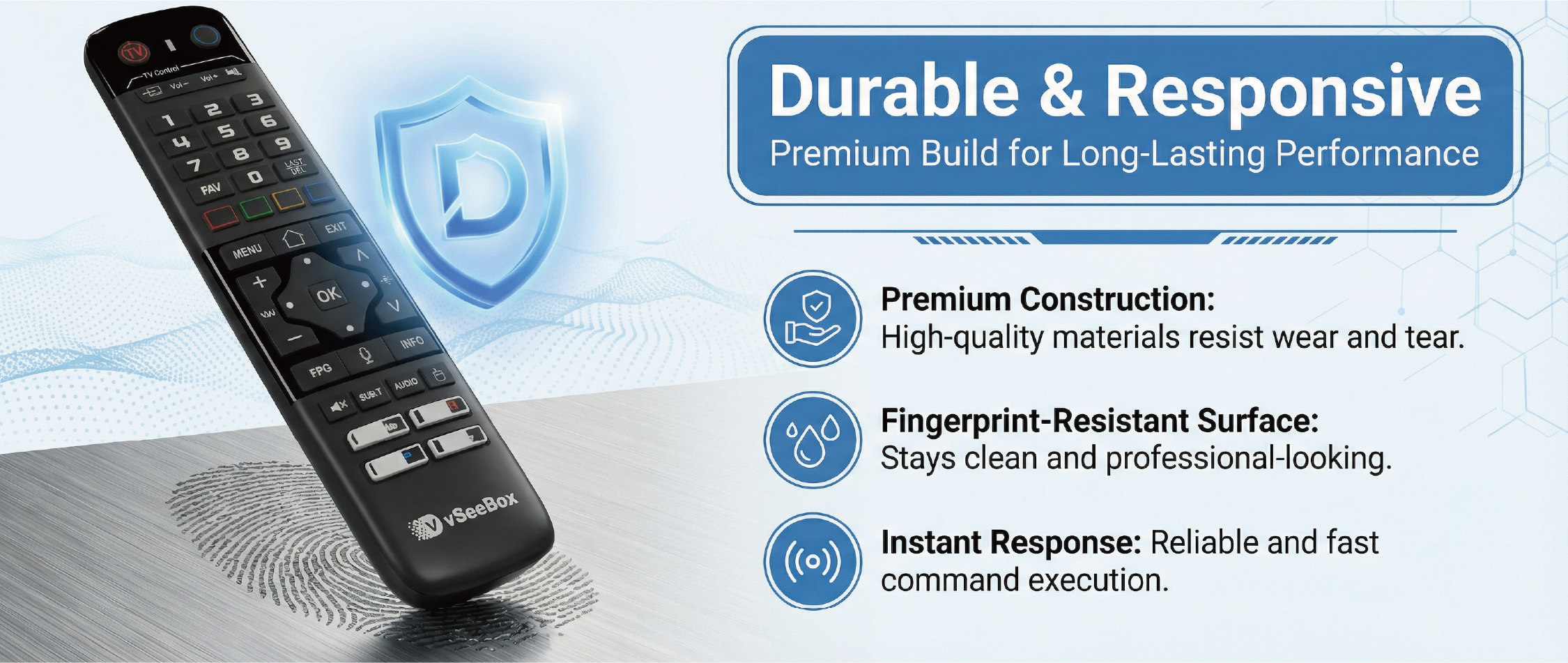 VSeeBox V6 max Remote Control Replacement Android TV Box Smart Bluetooth Voice Command Backlit