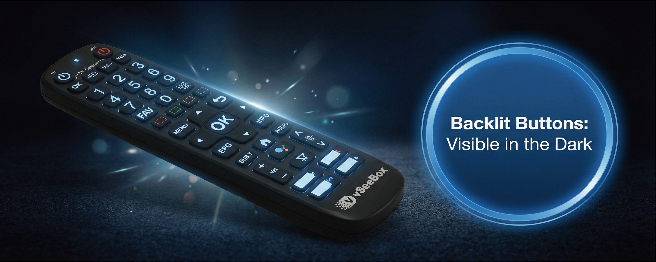 VSeeBox V6 Plus Remote Control Replacement Backlit Smart Bluetooth Voice Command Android TV Box