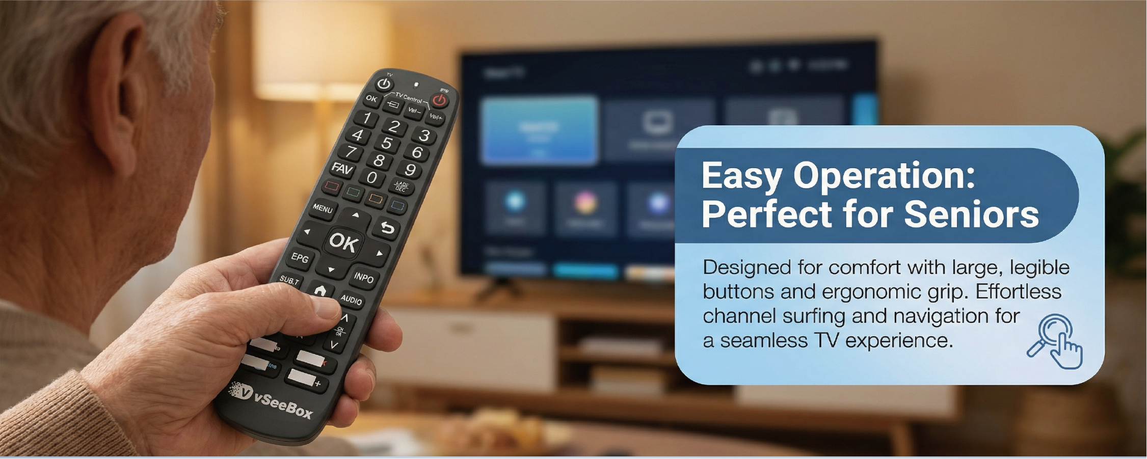 VSeeBox V6 Plus Remote Control Replacement Backlit Smart Bluetooth Voice Command Android TV Box
