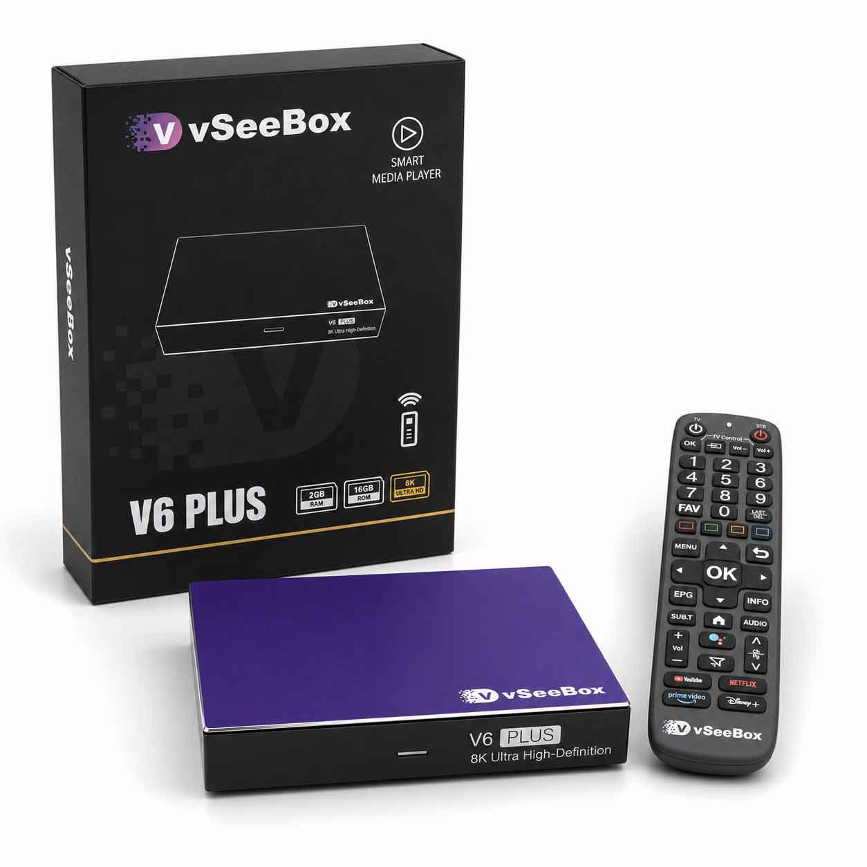 VSeeBox V6 Plus Android TV Box | Android 14, 8K, WiFi 6 | Free US Shipping